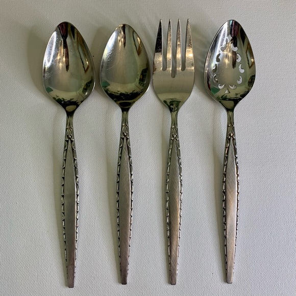 Oneida Community Venetia Stainless Flatware Serving Pieces Hostess Set Lot of 4 - Picture 6 of 9